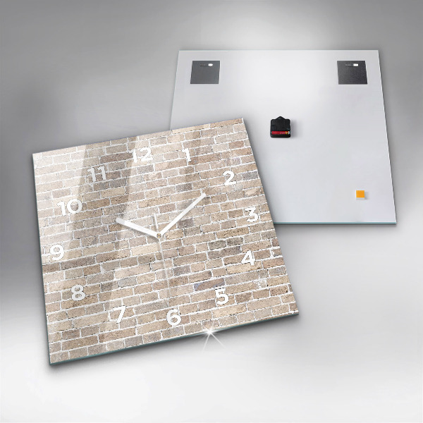 Ceas pătrat de perete din sticlă Zid de cărămidă