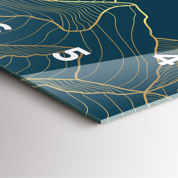 Ceas pătrat de perete din sticlă Schiță de munte