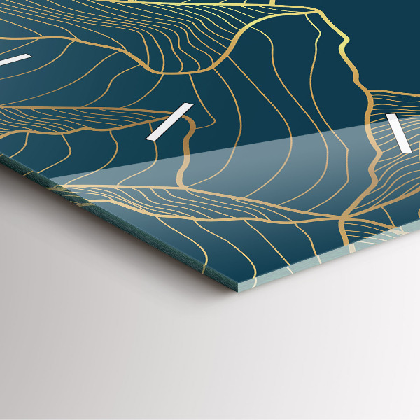 Ceas pătrat de perete din sticlă Schiță de munte