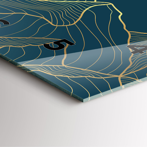 Ceas pătrat de perete din sticlă Schiță de munte