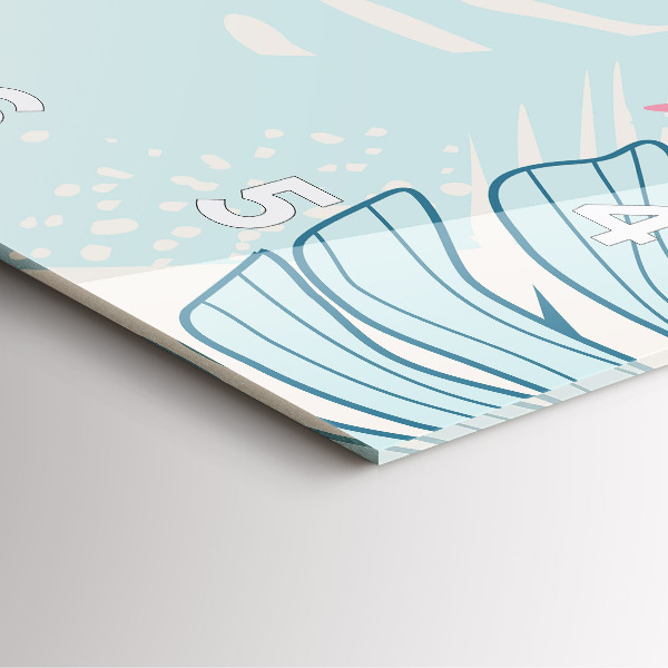 Ceas pătrat de perete din sticlă Frunze pastelate – tropice