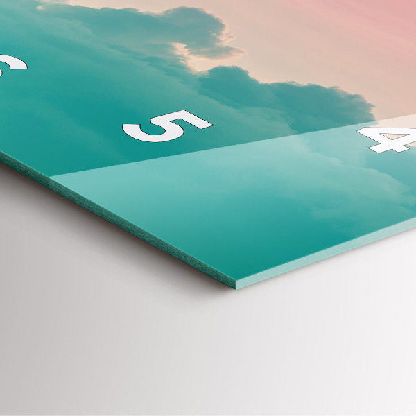 Ceas pătrat de perete din sticlă Gradient de cer și munte