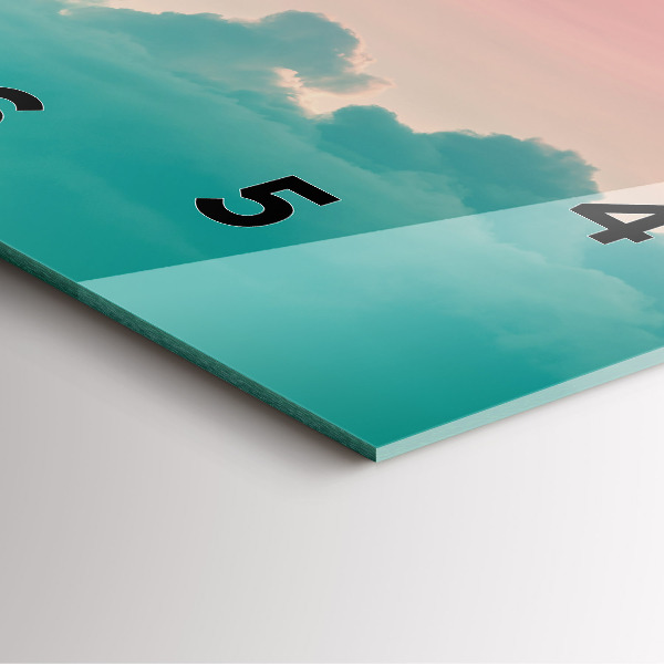 Ceas pătrat de perete din sticlă Gradient de cer și munte