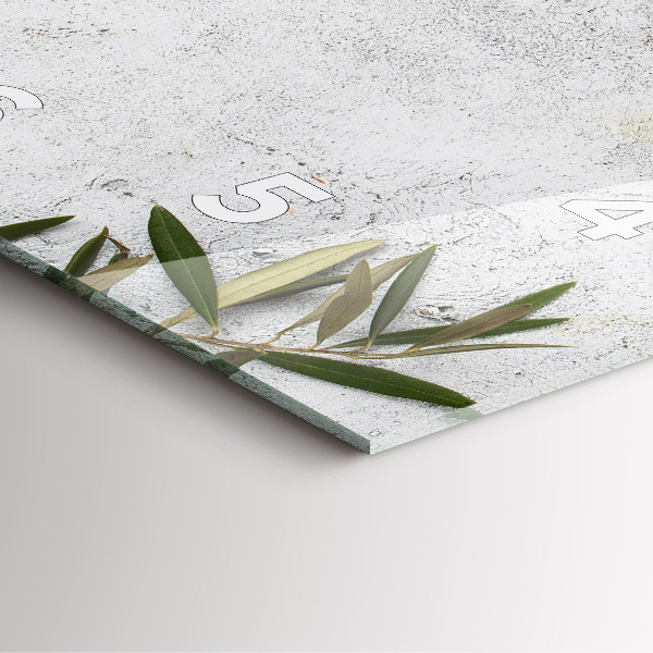 Ceas pătrat de perete din sticlă Măsline minimaliste