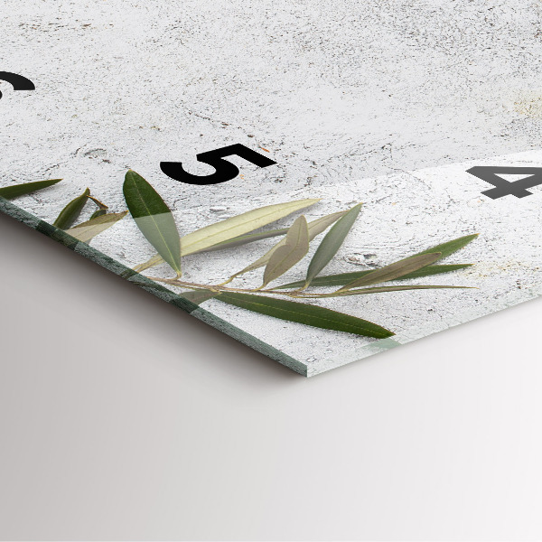 Ceas pătrat de perete din sticlă Măsline minimaliste