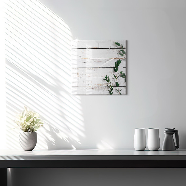 Ceas pătrat de perete din sticlă Scânduri luminoase din lemn