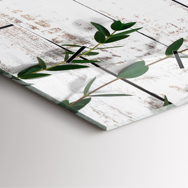 Ceas pătrat de perete din sticlă Scânduri luminoase din lemn