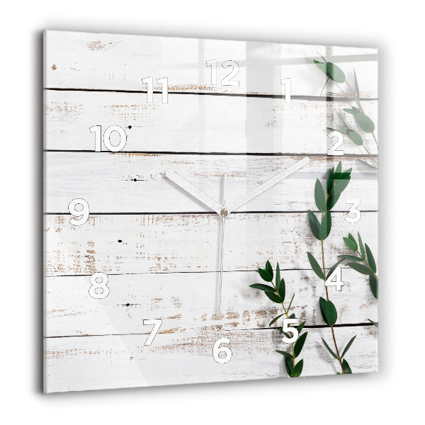 Ceas pătrat de perete din sticlă Scânduri luminoase din lemn