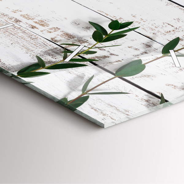 Ceas pătrat de perete din sticlă Scânduri luminoase din lemn