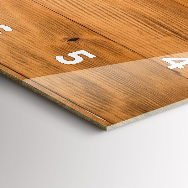 Ceas pătrat de perete din sticlă Scânduri de lemn