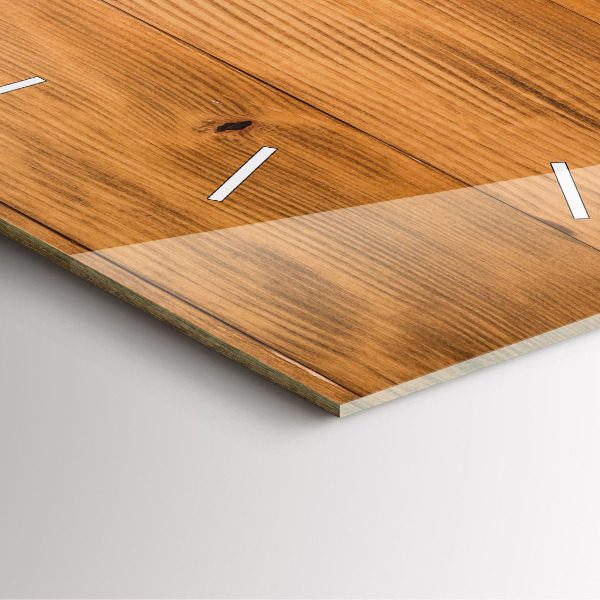 Ceas pătrat de perete din sticlă Scânduri de lemn