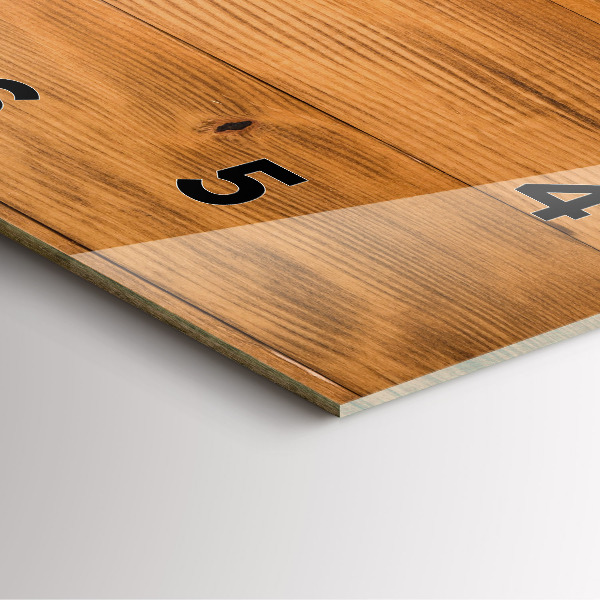 Ceas pătrat de perete din sticlă Scânduri de lemn