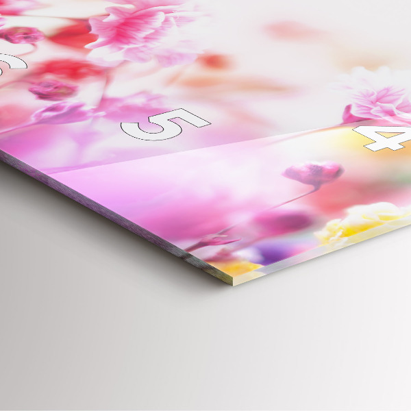 Ceas pătrat de perete din sticlă Flori în pajiște