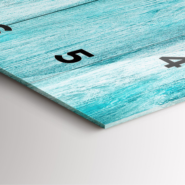 Ceas pătrat de perete din sticlă Lemn vechi albastru