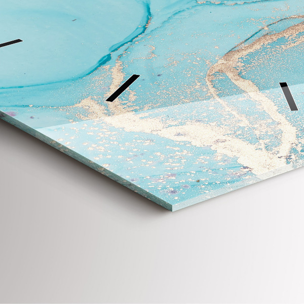 Ceas pătrat de perete din sticlă Marmură decorativă