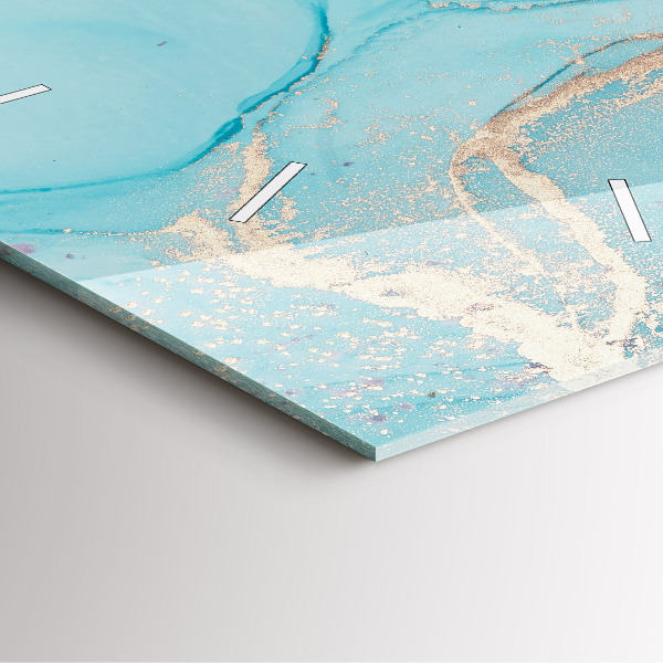 Ceas pătrat de perete din sticlă Marmură decorativă