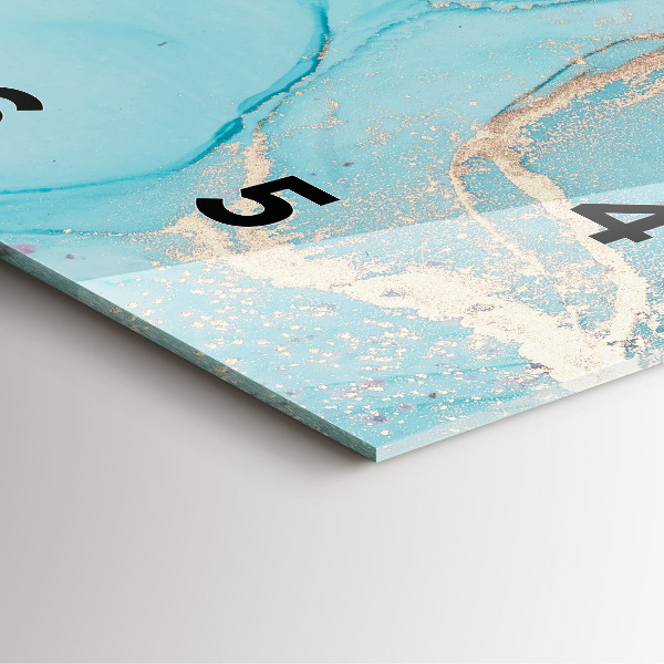 Ceas pătrat de perete din sticlă Marmură decorativă