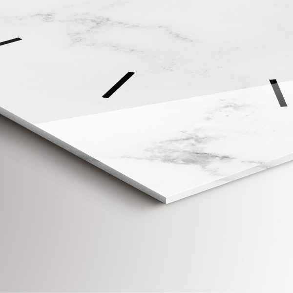 Ceas pătrat de perete din sticlă Marmură elegantă