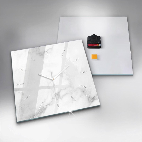 Ceas pătrat de perete din sticlă Marmură elegantă