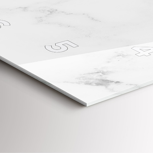 Ceas pătrat de perete din sticlă Marmură elegantă