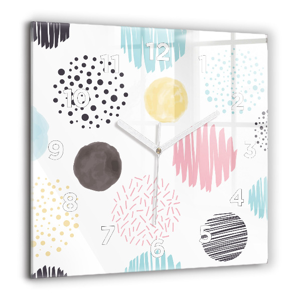 Ceas pătrat de perete din sticlă Model geometric