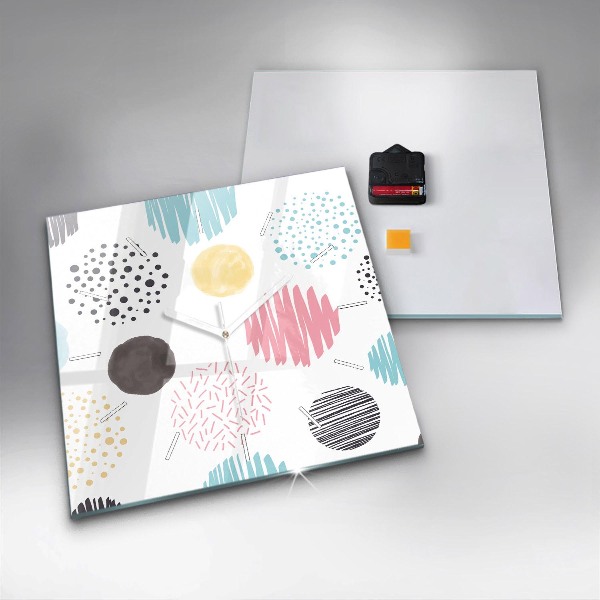 Ceas pătrat de perete din sticlă Model geometric