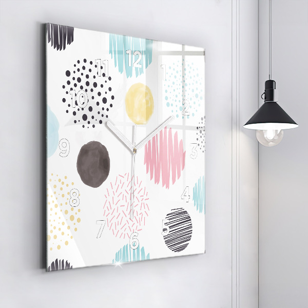 Ceas pătrat de perete din sticlă Model geometric