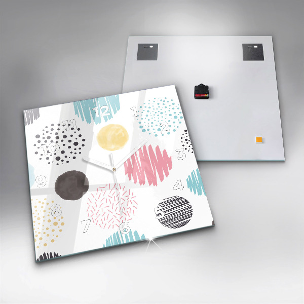 Ceas pătrat de perete din sticlă Model geometric