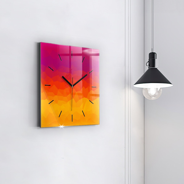 Ceas pătrat de perete din sticlă Abstracție colorată