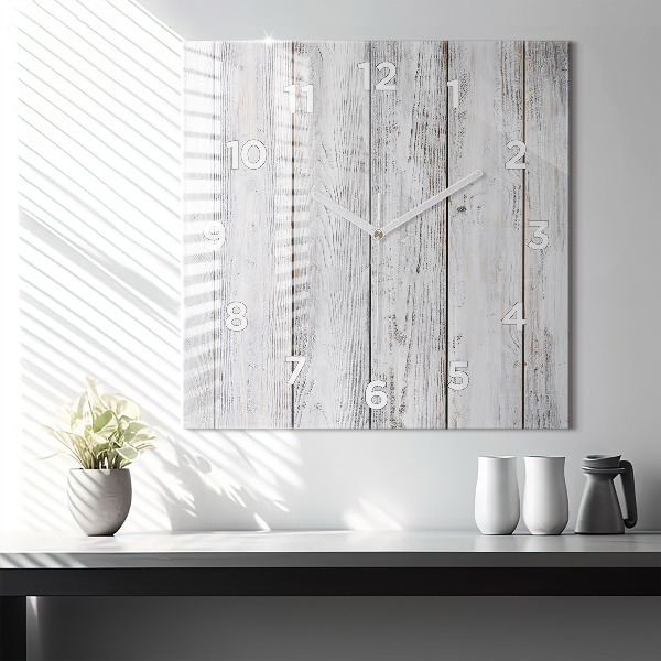 Ceas pătrat de perete din sticlă Scânduri vopsite