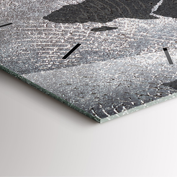 Ceas pătrat de perete din sticlă Harta lumii concrete