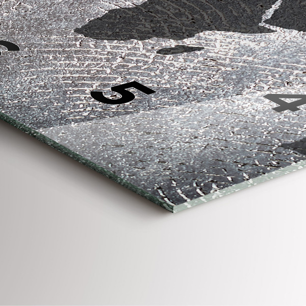 Ceas pătrat de perete din sticlă Harta lumii concrete