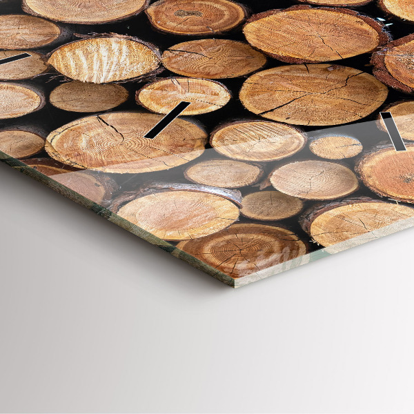 Ceas pătrat de perete din sticlă Inele de copac