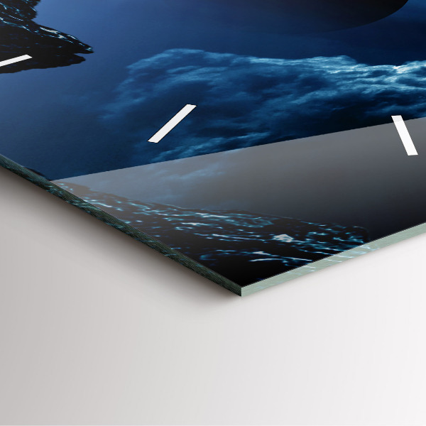 Ceas pătrat de perete din sticlă Galaxie mare