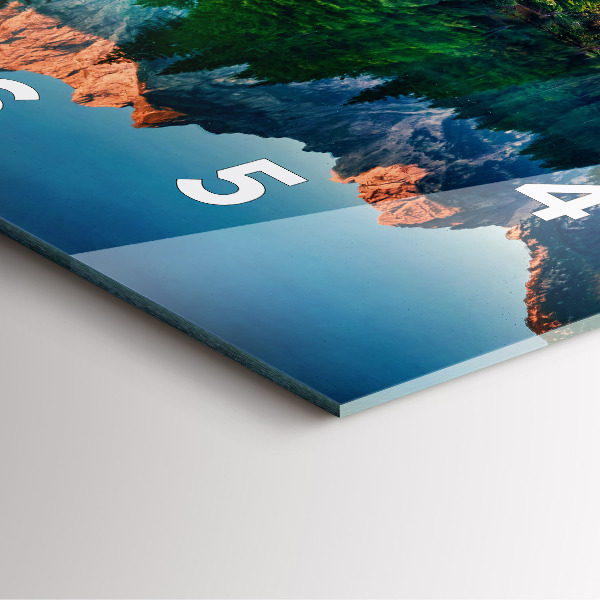 Ceas pătrat de perete din sticlă Peisajul lacului