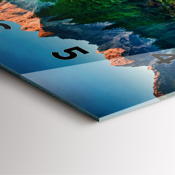 Ceas pătrat de perete din sticlă Peisajul lacului