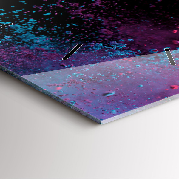 Ceas pătrat de perete din sticlă O explozie de culori