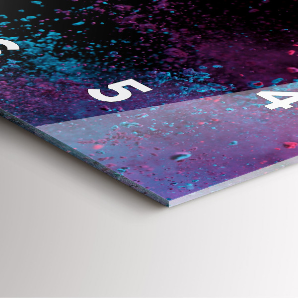 Ceas pătrat de perete din sticlă O explozie de culori