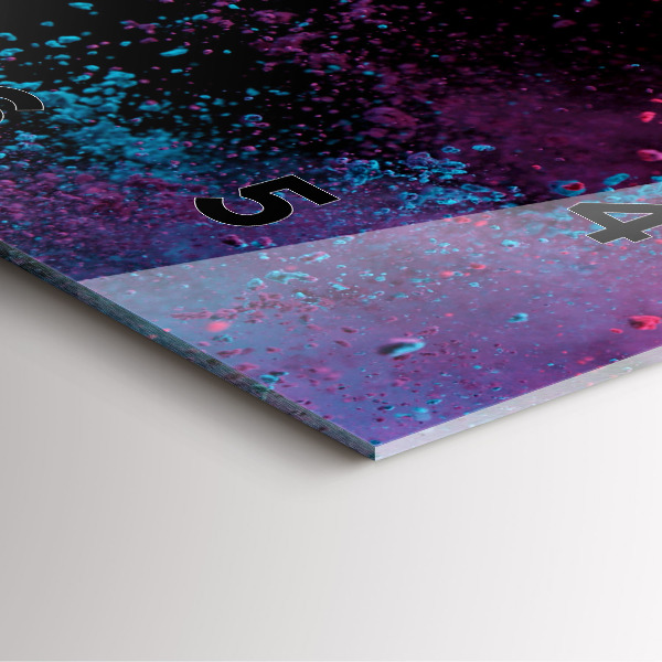 Ceas pătrat de perete din sticlă O explozie de culori