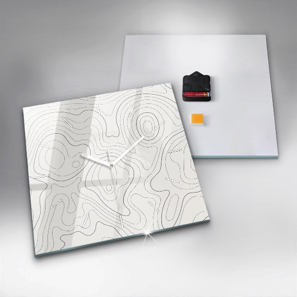 Ceas pătrat de perete din sticlă Pete de abstracție