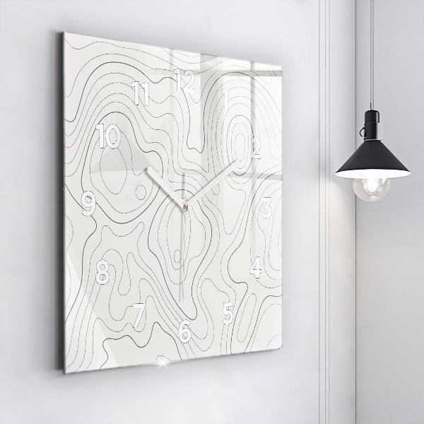 Ceas pătrat de perete din sticlă Pete de abstracție