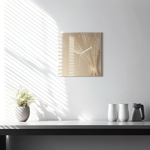Ceas pătrat de perete din sticlă Lumină abstractă