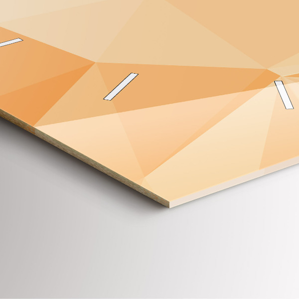 Ceas pătrat de perete din sticlă Triunghiuri abstracte