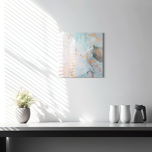 Ceas pătrat de perete din sticlă Imagine abstractă