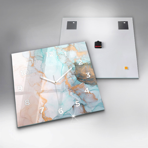 Ceas pătrat de perete din sticlă Imagine abstractă