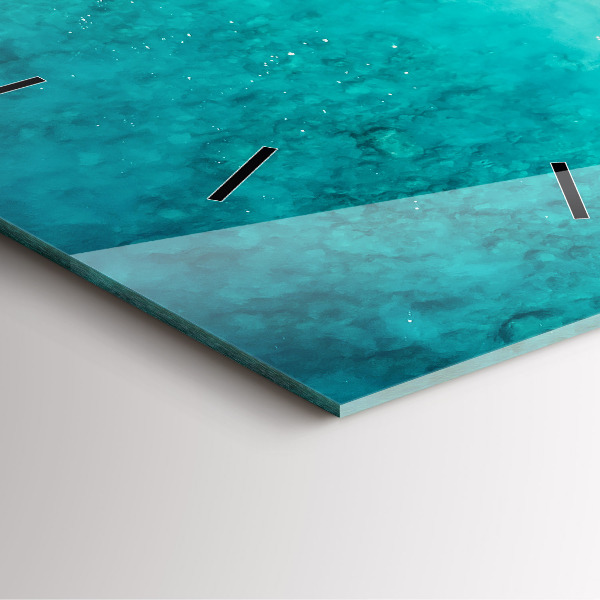 Ceas pătrat de perete din sticlă Plaja cu nisip de mare