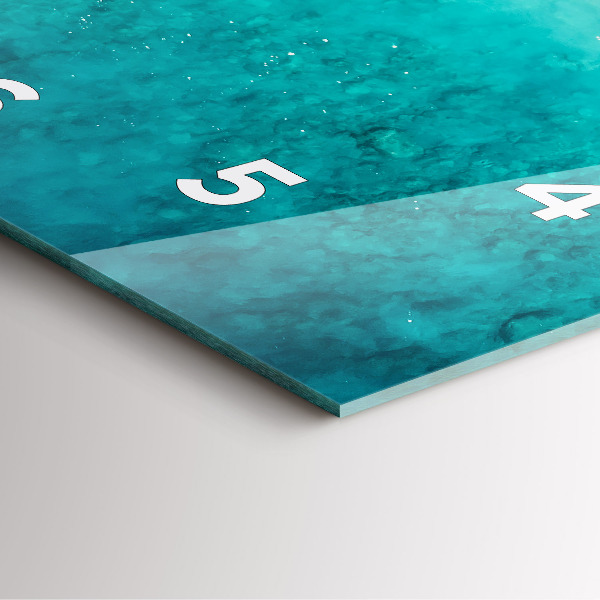 Ceas pătrat de perete din sticlă Plaja cu nisip de mare