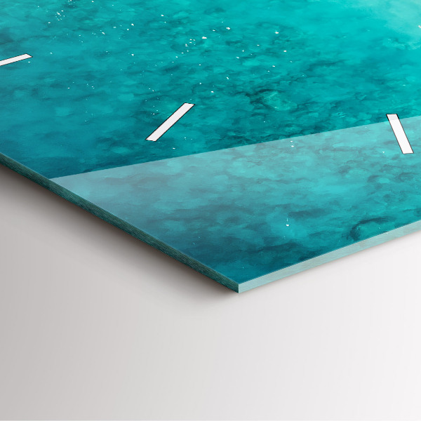 Ceas pătrat de perete din sticlă Plaja cu nisip de mare