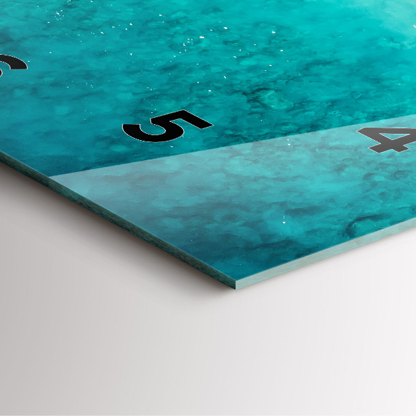 Ceas pătrat de perete din sticlă Plaja cu nisip de mare