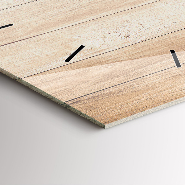 Ceas pătrat de perete din sticlă Textura din lemn